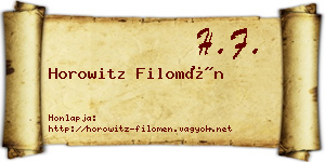 Horowitz Filomén névjegykártya